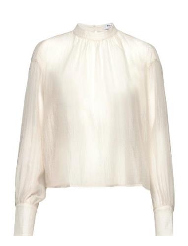 Mschdistelle Top Tops Blouses Long-sleeved Cream MSCH Copenhagen