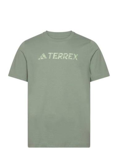 Terrex Classic Logo T-Shirt Sport T-shirts Short-sleeved Green Adidas ...