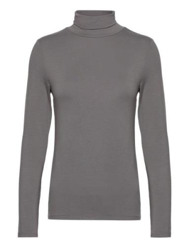 Top Pernilla Rollerneck Tops Knitwear Turtleneck Grey Lindex