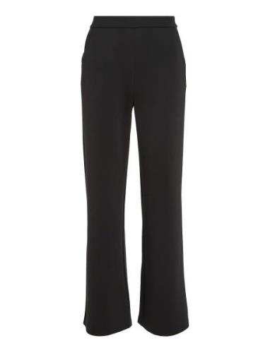 Technical Knit Wide Leg Bottoms Trousers Wide Leg Black Calvin Klein