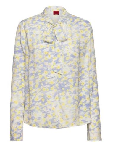 Cinoni-1 Tops Blouses Long-sleeved Yellow HUGO