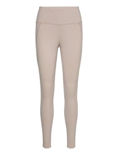 Lux Hr Tight Sport Running-training Tights Beige Reebok Performance