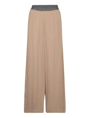 Gem Bottoms Trousers Wide Leg Beige Reiss