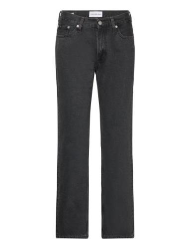 Low Rise Straight Bottoms Jeans Straight-regular Black Calvin Klein Je...