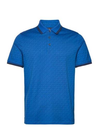 Mk Sig Greenwich Polo Tops Polos Short-sleeved Blue Michael Kors