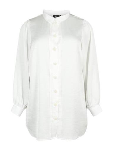 Msaraly, L/S, Long Shirt Tops Shirts Long-sleeved White Zizzi