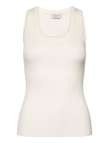 Sherry U-Neck Knit Tank Tops T-shirts & Tops Sleeveless White NORR