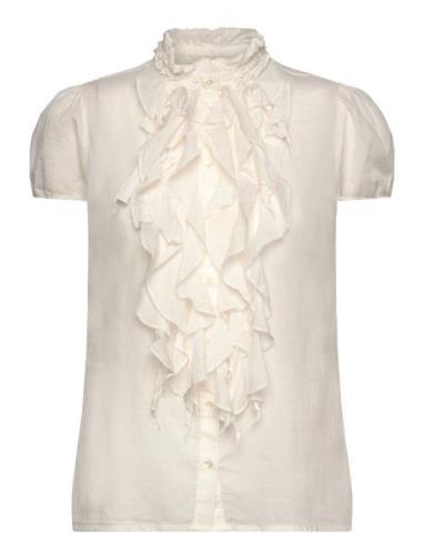 Tillisz Ss Shirt Tops Blouses Short-sleeved Cream Saint Tropez