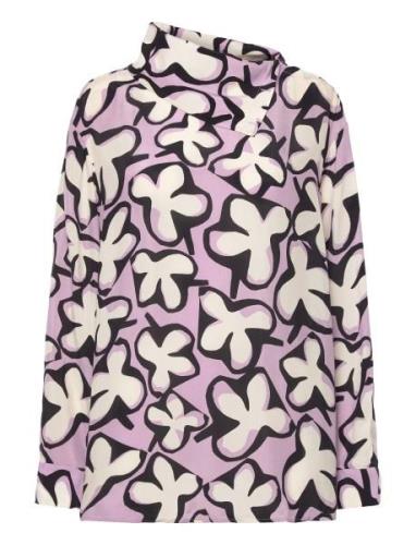 Salvain Patikka Tops Blouses Long-sleeved Pink Marimekko