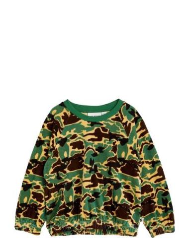 Camo Aop Velour Sweatshirt Tops Sweat-shirts & Hoodies Sweat-shirts Gr...