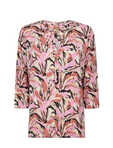 Sc-Marica Aop Tops Blouses Long-sleeved Pink Soyaconcept