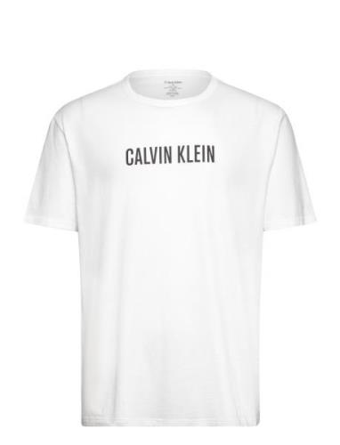 S/S Crew Neck Tops T-shirts Short-sleeved White Calvin Klein