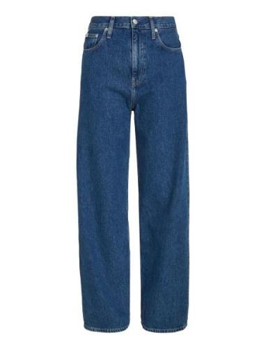 High Rise Relaxed Bottoms Jeans Straight-regular Blue Calvin Klein Jea...