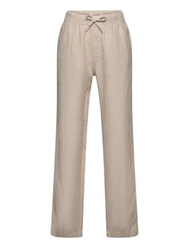 Trousers Linen Blend Bottoms Trousers Beige Lindex