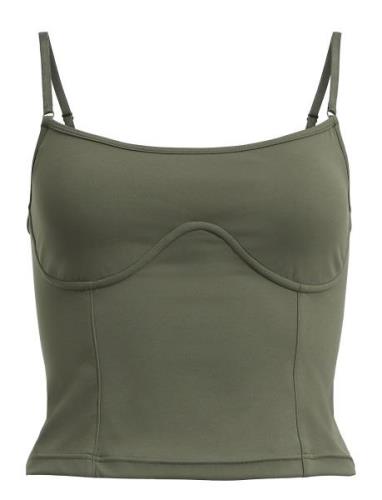 Butter Soft Top True To Body Tops T-shirts & Tops Sleeveless Khaki Gre...