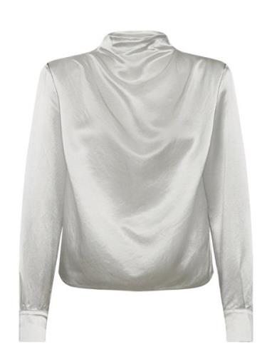 Dina Blouse Tops Blouses Long-sleeved Silver MAUD