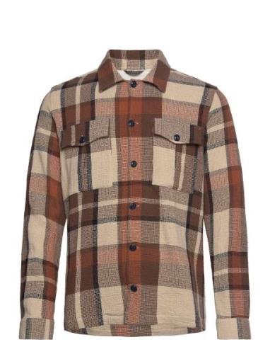 Mmgnolan Check Spring Overshirt Tops Overshirts Brown Mos Mosh Gallery