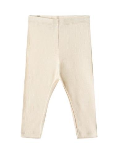 Rib Leggings Maddy Bottoms Leggings Cream Wheat