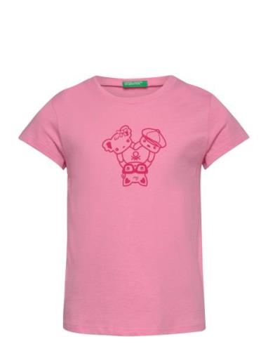 T-Shirt Tops T-shirts Short-sleeved Pink United Colors Of Benetton