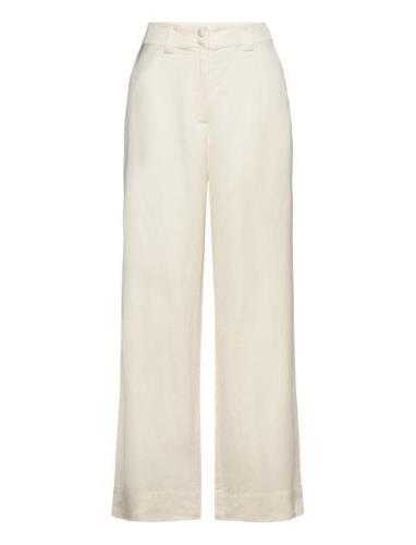 Dina Trouser Bottoms Trousers Wide Leg Cream MAUD