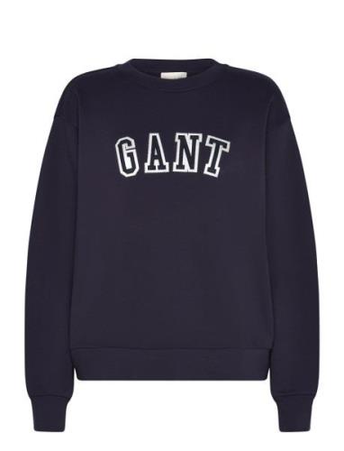 Logo C-Neck Sweat Tops Sweat-shirts & Hoodies Sweat-shirts Navy GANT