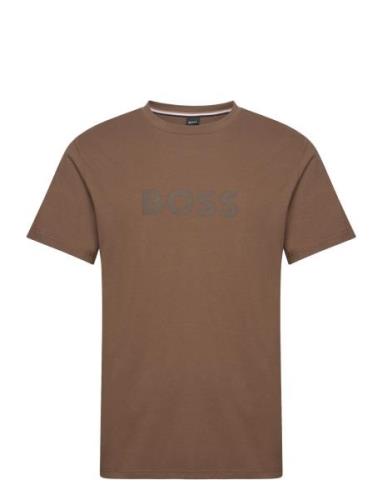 T-Shirt Rn Tops T-shirts Short-sleeved Brown BOSS