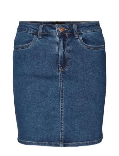 Vmluna Hr Denim Skirt Mix Ga Kort Skjørt Blue Vero Moda