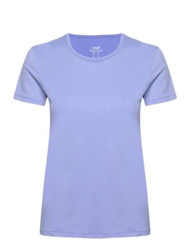 Essential Mesh Detail Tee Sport T-shirts & Tops Short-sleeved Blue Cas...