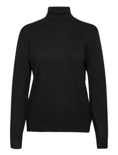 Crtammy Rollneck Tops Knitwear Turtleneck Black Cream