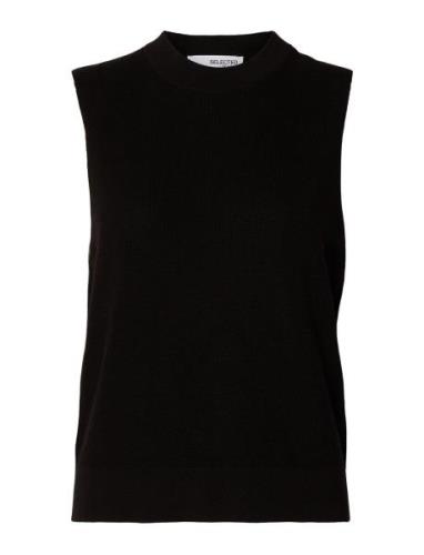 Slfpauline Sl Knit Top Tops Knitwear Jumpers Black Selected Femme