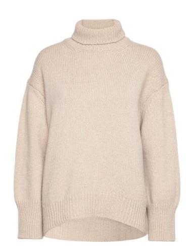 Lr-Perle Tops Knitwear Turtleneck Beige Levete Room