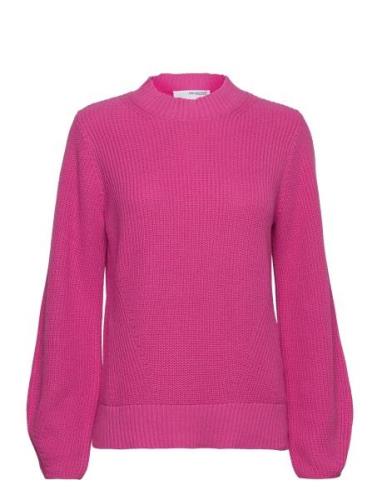 Slfleslie Ls Knit O-Neck B Tops Knitwear Jumpers Pink Selected Femme