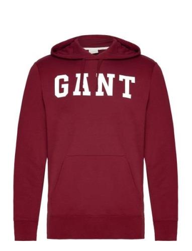 Gant Logo Sweat Hoodie Tops Sweat-shirts & Hoodies Hoodies Burgundy GA...