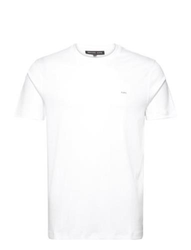 Sleek Mk Crew Tops T-shirts Short-sleeved White Michael Kors