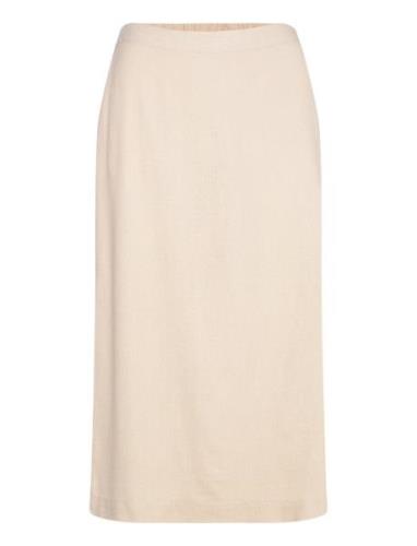 Vmmymilo Hw 7/8 Skirt Wvn Ga Knelangt Skjørt Beige Vero Moda