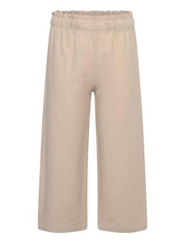 Trousers Linen Wide Leg Bottoms Trousers Beige Lindex