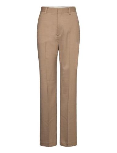 Cara Flannel Trousers Bottoms Trousers Straight Leg Brown Filippa K