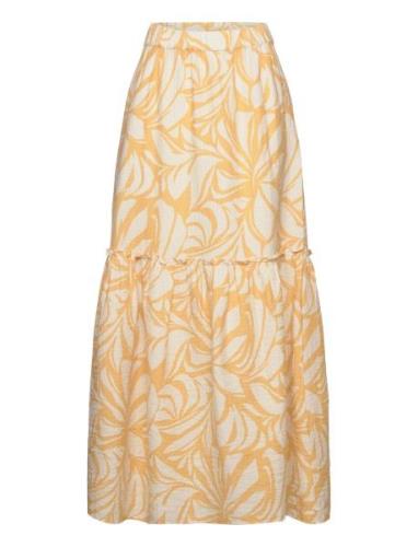 Skirt Andrea Langt Skjørt Yellow Lindex