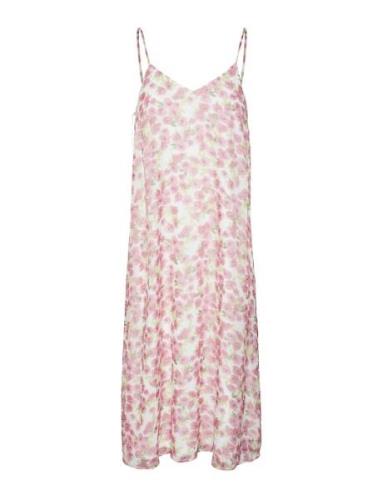 Vmsmilla Singlet Calf Dress Wvn Ga Kort Kjole Pink Vero Moda