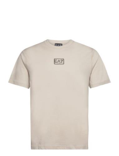 T-Shirt Tops T-shirts Short-sleeved Cream EA7