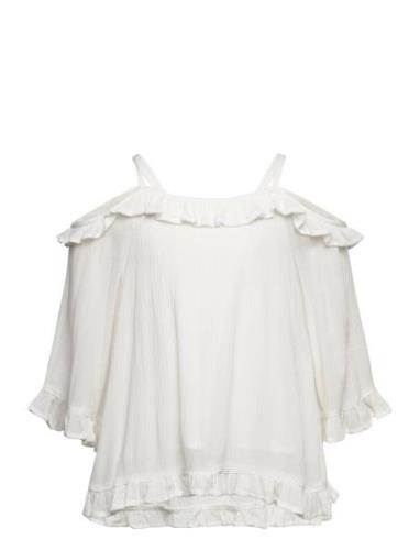 Blouse Cold Shoulder Frills Tops Blouses & Tunics White Lindex