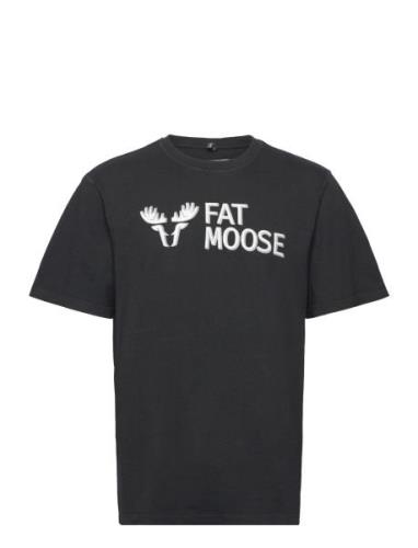 Fm Logo Organic Tee Tops T-shirts Short-sleeved Black Fat Moose