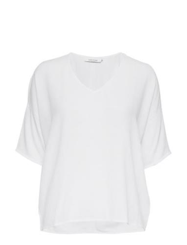 Mains V-Neck Ss 5687 Tops Blouses Short-sleeved White Samsøe Samsøe