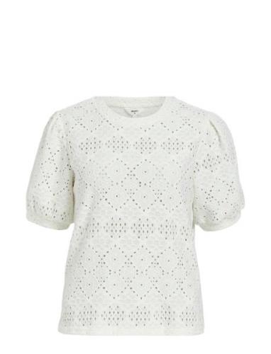 Objfeodora S/S Top Noos Tops T-shirts & Tops Short-sleeved White Objec...