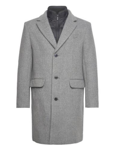 Slhjoseph Wool Coat Noos Ullfrakk Frakk Grey Selected Homme