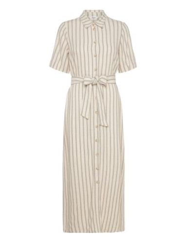 Objsanne Re Ancle Shirt Dress Aop Div Knelang Kjole Cream Object