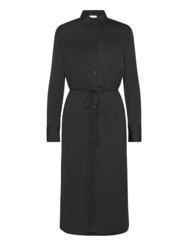 Recycled Cdc Midi Shirt Dress Knelang Kjole Black Calvin Klein