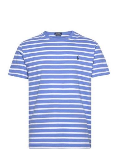 Classic Fit Striped Jersey T-Shirt Tops T-shirts Short-sleeved Blue Po...