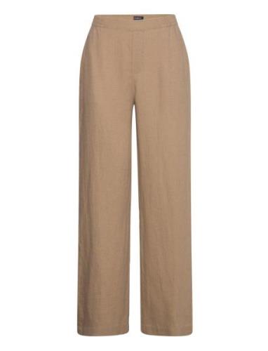 Trousers Bella Pure Linen Bottoms Trousers Straight Leg Beige Lindex