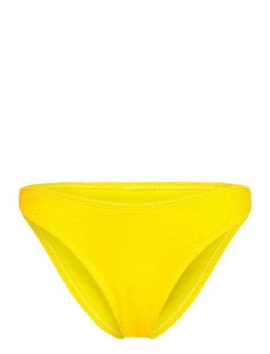 Crinkle High Leg R Swimwear Bikinis Bikini Bottoms Bikini Briefs Yello...